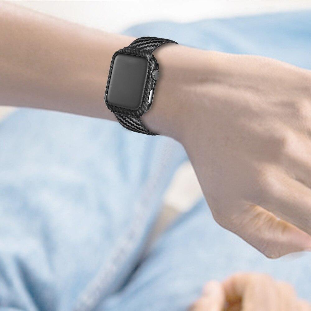 Carbon fiber Case+Strap For Apple watch band 5 4 3 44mm 40mm iWatch band 42mm/38mm watchband Bracelet Apple watch 5 4 3 2 1