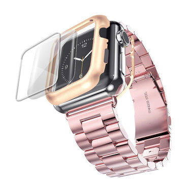 Stainless Steel case+Strap For Apple Watch band 44mm/40mm apple watch 5 4 3 band iwatch band 42mm/38mm Bracelet watchband+film