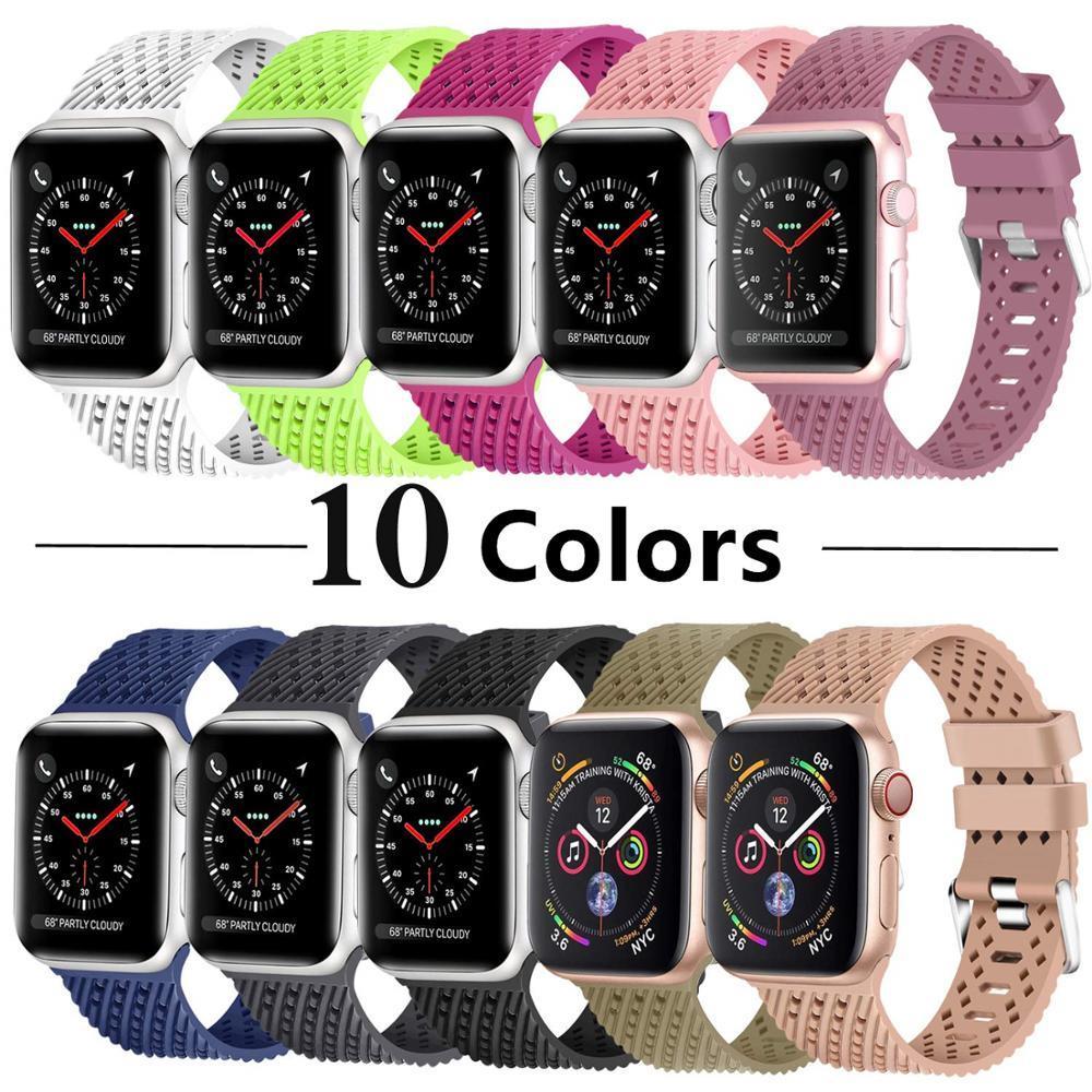 Silicone Strap For Apple watch band apple watch 5 4 3 band 44mm 40mm iwatch band 42mm 38mm correa 3D Texture watchband bracelet