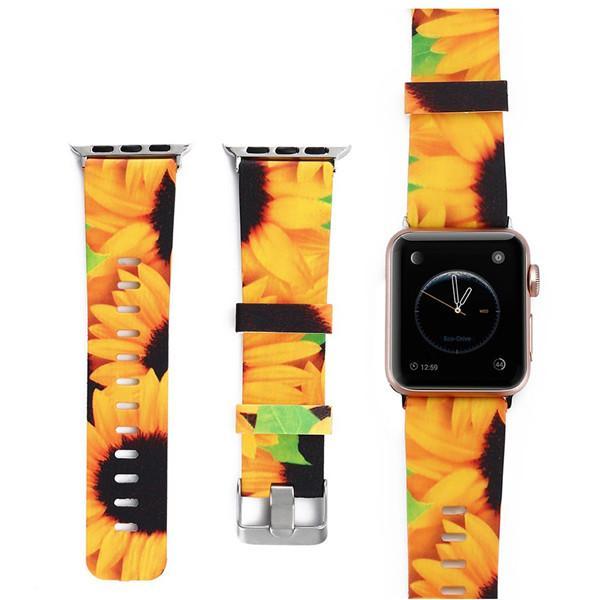 Floral Flower Sport strap For Apple Watch band apple watch 5 4 3 band 44mm 40mm Iwatch band 38mm 42mm bracelet watchband belt