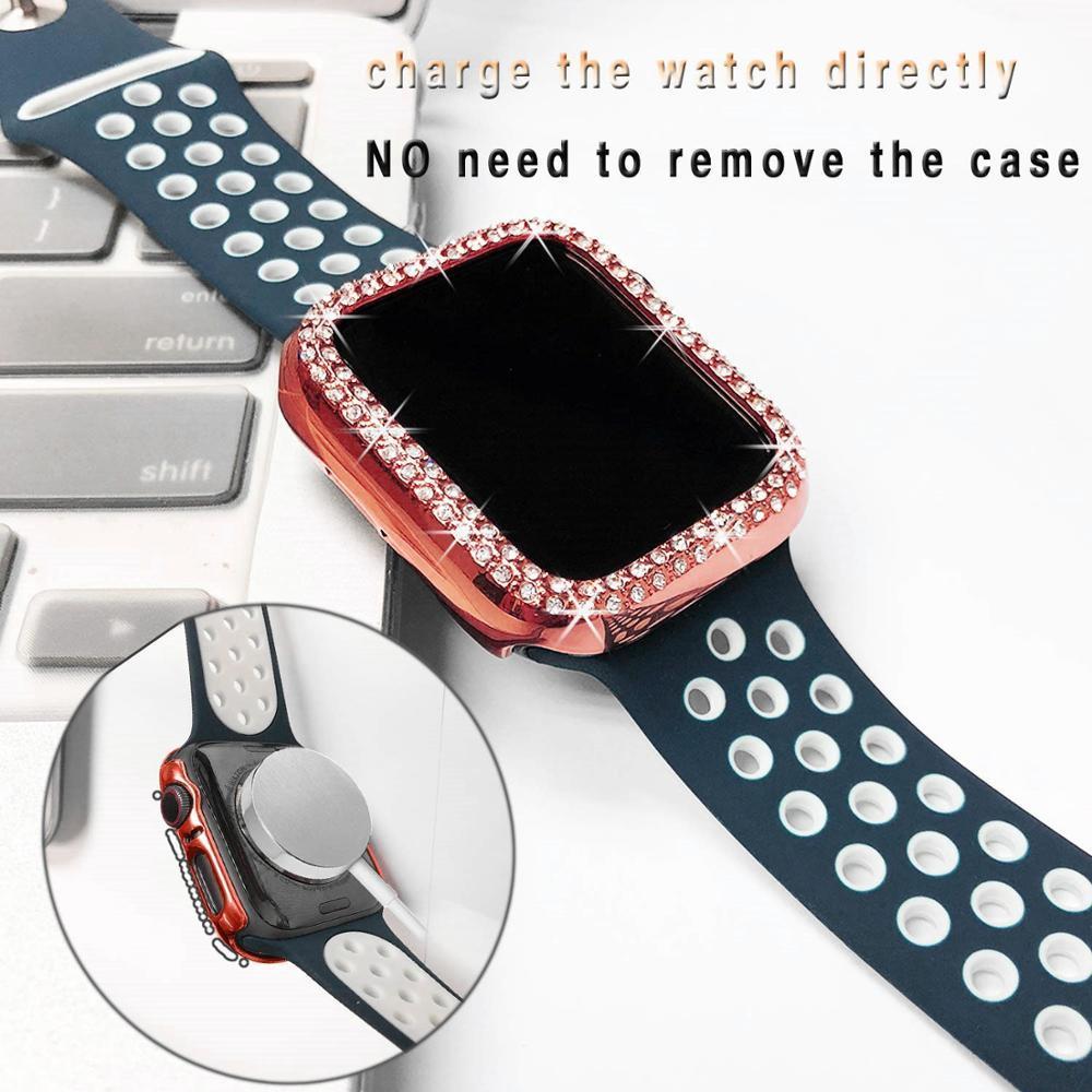 Bumper For Apple watch Case cover Apple watch 5 4 44mm 40mm 42mm 38mm Double Diamond Protector case iWatch 3 2 1 Accessories 40