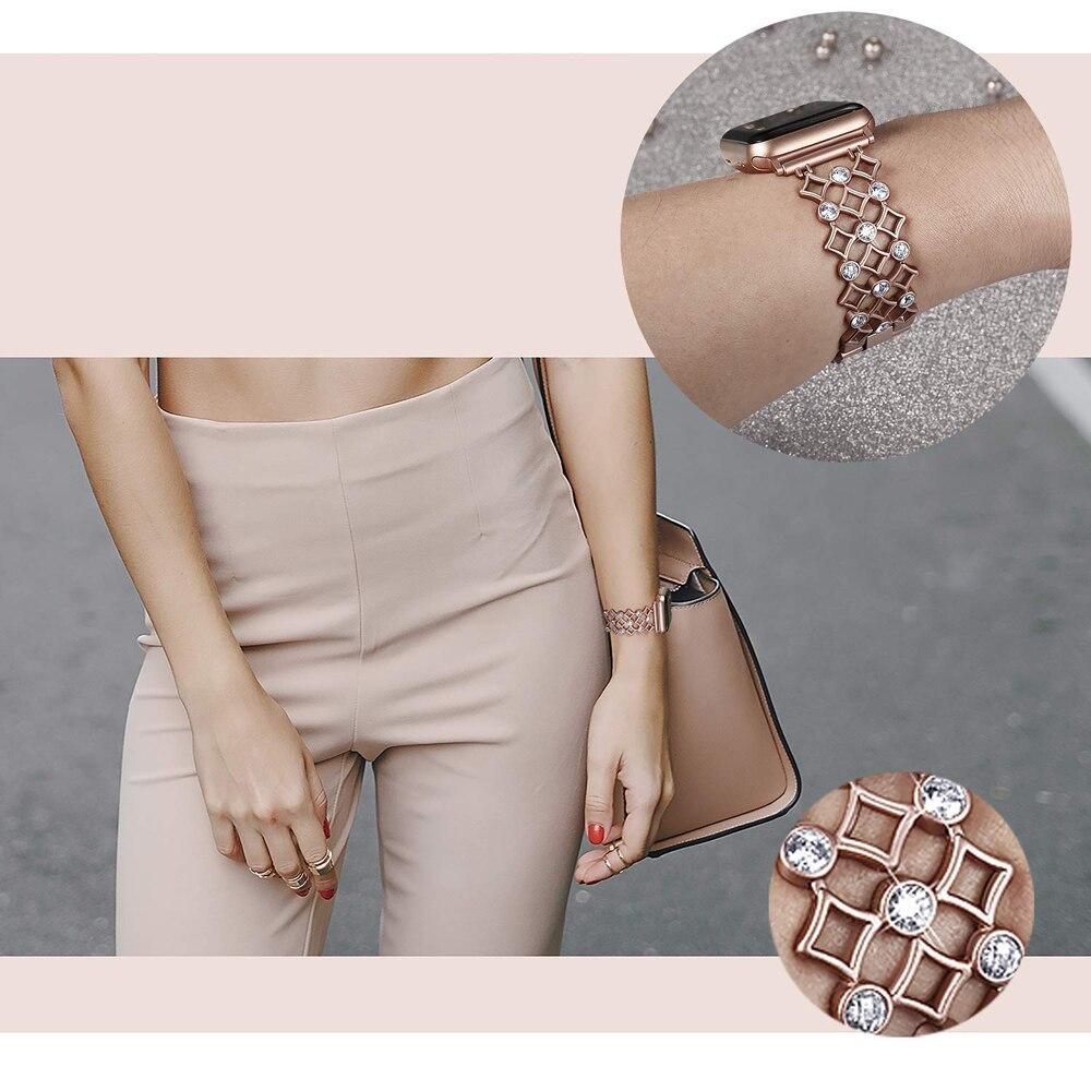 women Diamond watch Band for apple Watch 4 3 5 40mm 44mm 38mm 42mm Stainless Steel strap iwatch Series 4 3 5 Wrist band Bracelet