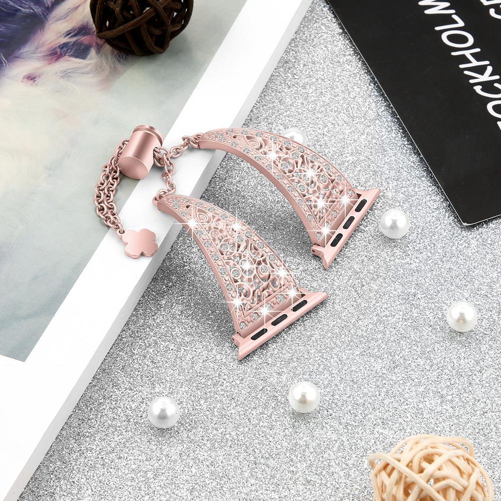 Diamond Bracelet For Apple watch band strap Apple watch 4 band 40mm 44mm iwatch band 38mm 42mm stainless Steel watchband 3 2 1