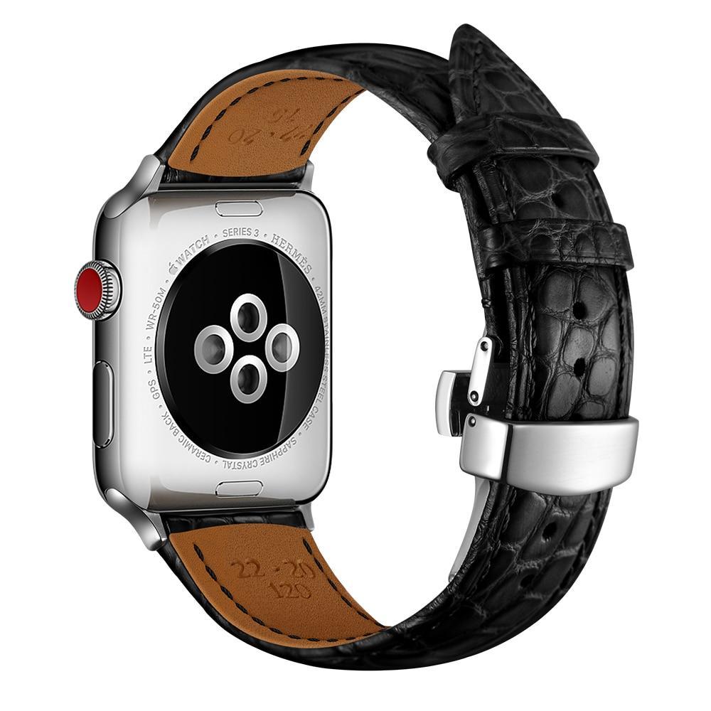 France alligator leather strap for Apple watch 4 band 44mm 40mm iwatch band 42mm 38mm TOP Process bracelet Apple watch 3 21 5 44