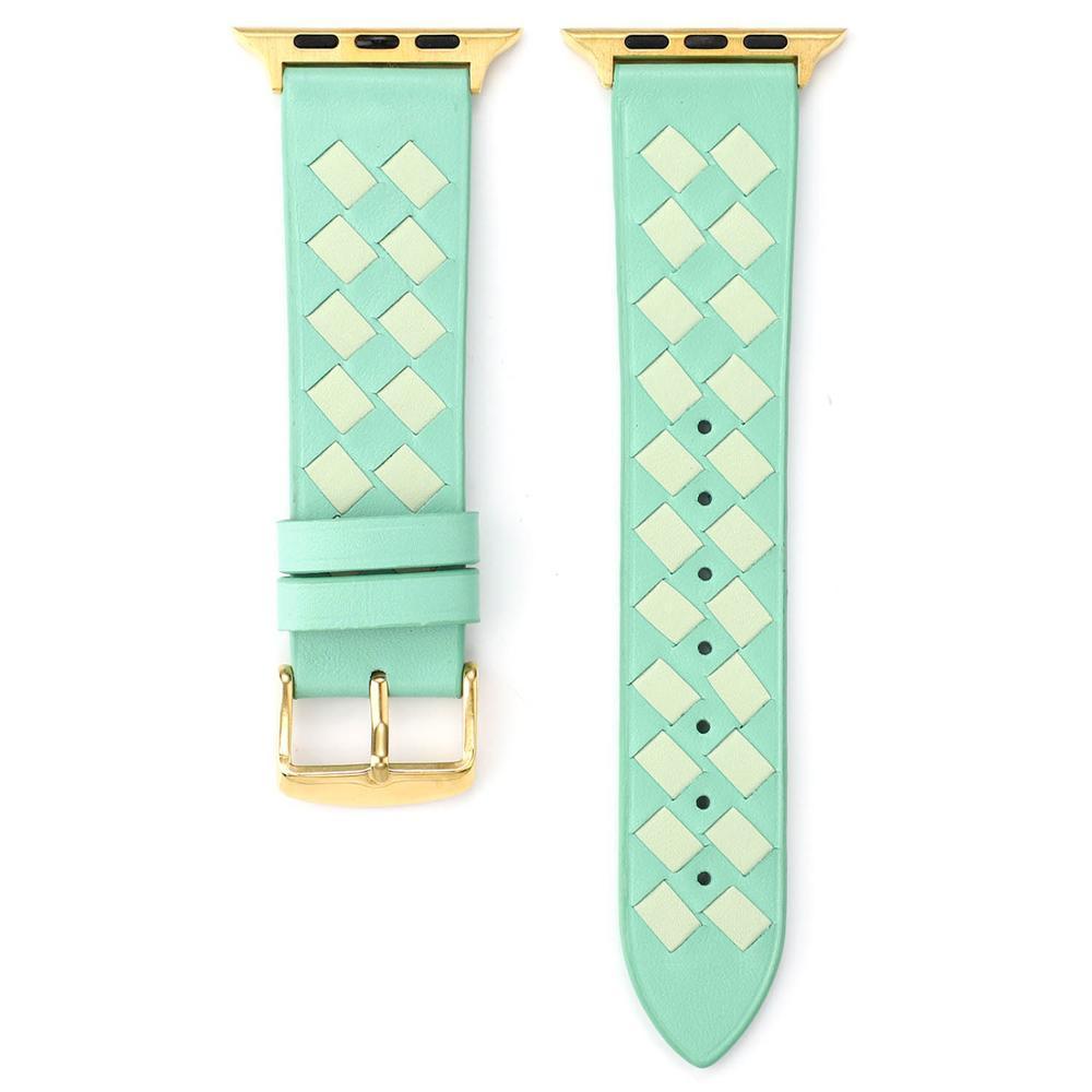 Genuine Leather Woven Strap for Apple Watch 5 apple watch 4 40mm 44mm 38mm 42mm Creative Pink Grid Bracelet Band for iwatch 3 2