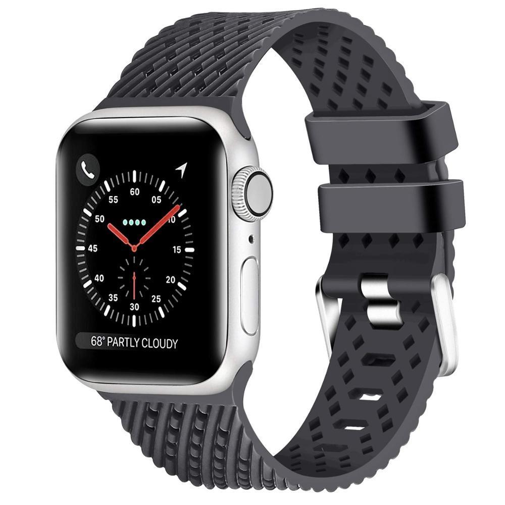Silicone Strap For Apple watch band apple watch 5 4 3 band 44mm 40mm iwatch band 42mm 38mm correa 3D Texture watchband bracelet