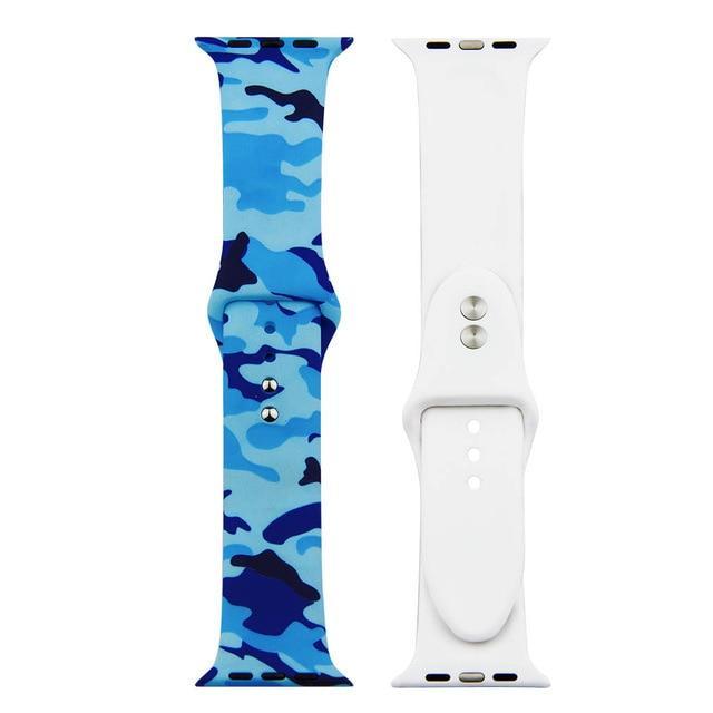 Printed Strap For Apple watch band 44 mm 40mm iWatch band 42mm 38mm Silicone Sport Bracelet strap Apple watch 5 4 3 21 Series 38