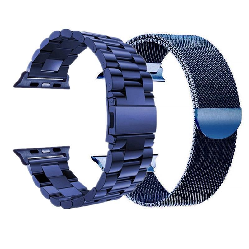 2 Pcs strap for Apple watch band 44 mm 40mm iWatch band 42mm 38 mm Stainless steel bracelet+Milanese Loop Apple watch 5 4 3 2 1