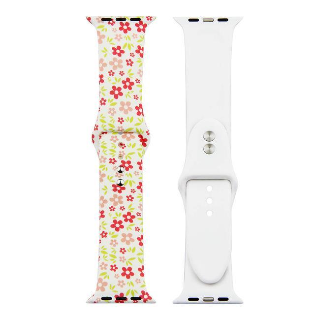 Printed Strap For Apple watch band 44 mm 40mm iWatch band 42mm 38mm Silicone Sport Bracelet strap Apple watch 5 4 3 21 Series 38