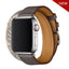 Double tour Leather strap For apple watch band apple watch 5 4 3 band 44mm 40mm correa iwatch  42mm 38mm correa watchband belt