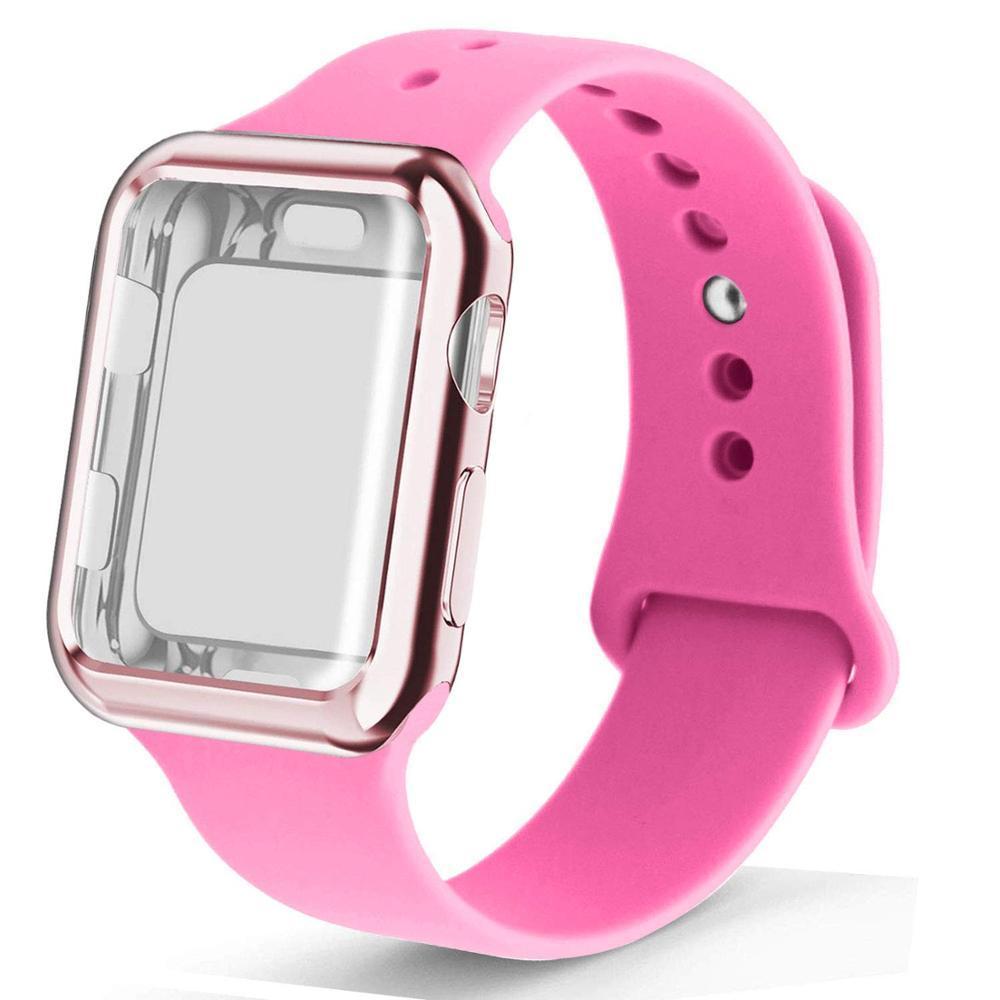 Case+strap For apple watch band apple watch 5 4 3 band 44mm 40mm 42mm 38mm iwatch band 5 correa bracelet watchband Belt