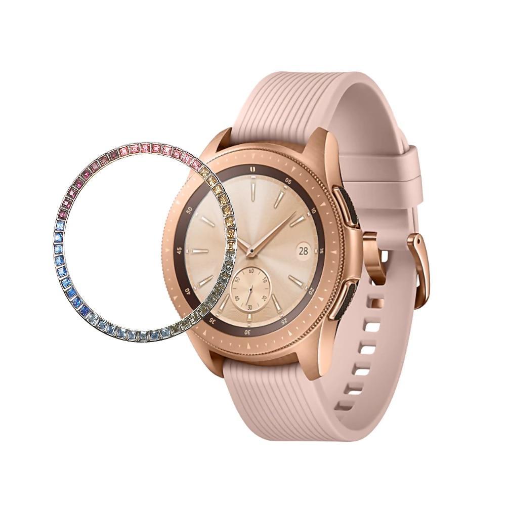 Diamond Case For Samsung Galaxy Watch 42mm case ring protector cover Sport fashion Adhesive Metal bumper Accessories 42 colorful