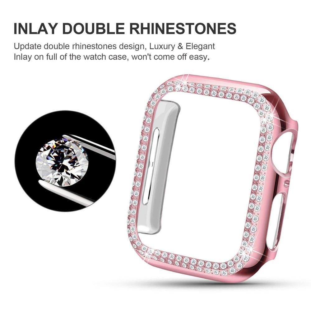 Bumper For Apple watch Case cover Apple watch 5 4 44mm 40mm 42mm 38mm Double Diamond Protector case iWatch 3 2 1 Accessories 40