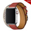 Double tour Leather strap For apple watch band apple watch 5 4 3 band 44mm 40mm correa iwatch  42mm 38mm correa watchband belt