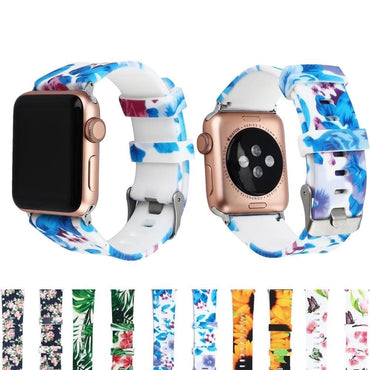 Floral Flower Sport strap For Apple Watch band apple watch 5 4 3 band 44mm 40mm Iwatch band 38mm 42mm bracelet watchband belt