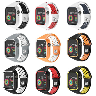 Case+strap for Apple watch 4 band 44mm 40mm iwatch 4 band silicone bracelet protector watch case cover+watchband Accessories