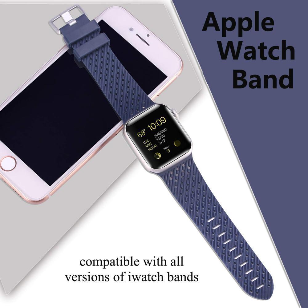Silicone Strap For Apple watch band apple watch 5 4 3 band 44mm 40mm iwatch band 42mm 38mm correa 3D Texture watchband bracelet