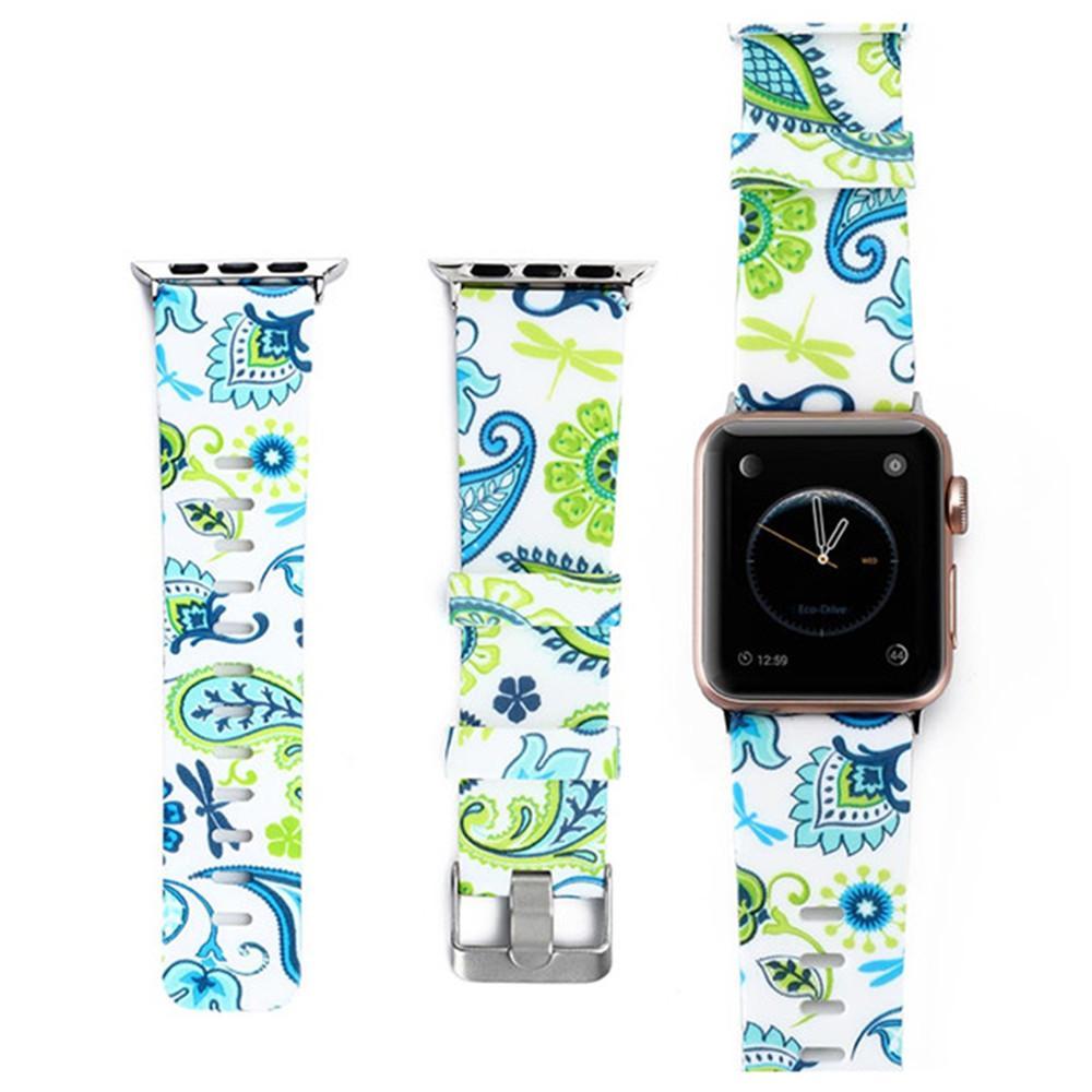 Floral Flower Sport strap For Apple Watch band apple watch 5 4 3 band 44mm 40mm Iwatch band 38mm 42mm bracelet watchband belt