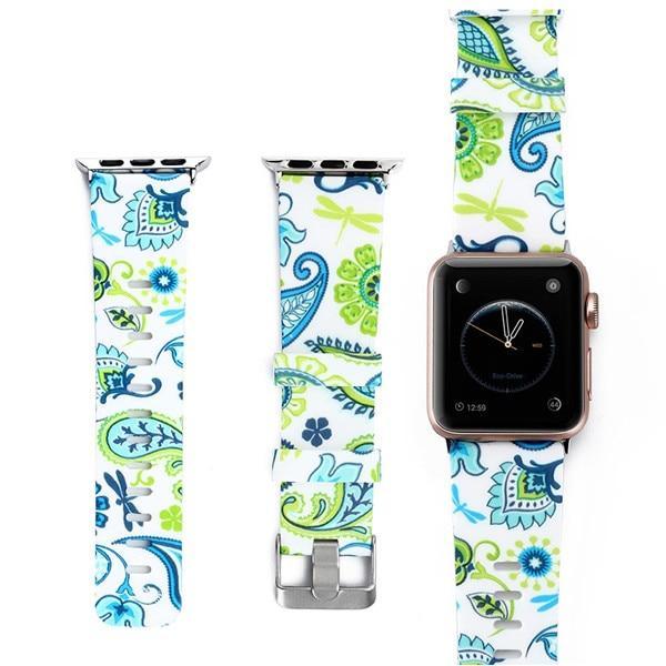 Floral Flower Sport strap For Apple Watch band apple watch 5 4 3 band 44mm 40mm Iwatch band 38mm 42mm bracelet watchband belt