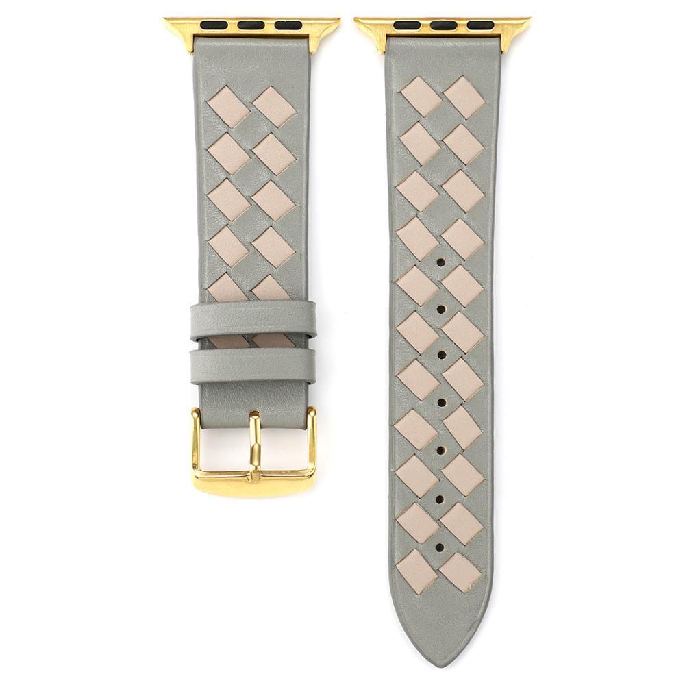 Genuine Leather Woven Strap for Apple Watch 5 apple watch 4 40mm 44mm 38mm 42mm Creative Pink Grid Bracelet Band for iwatch 3 2