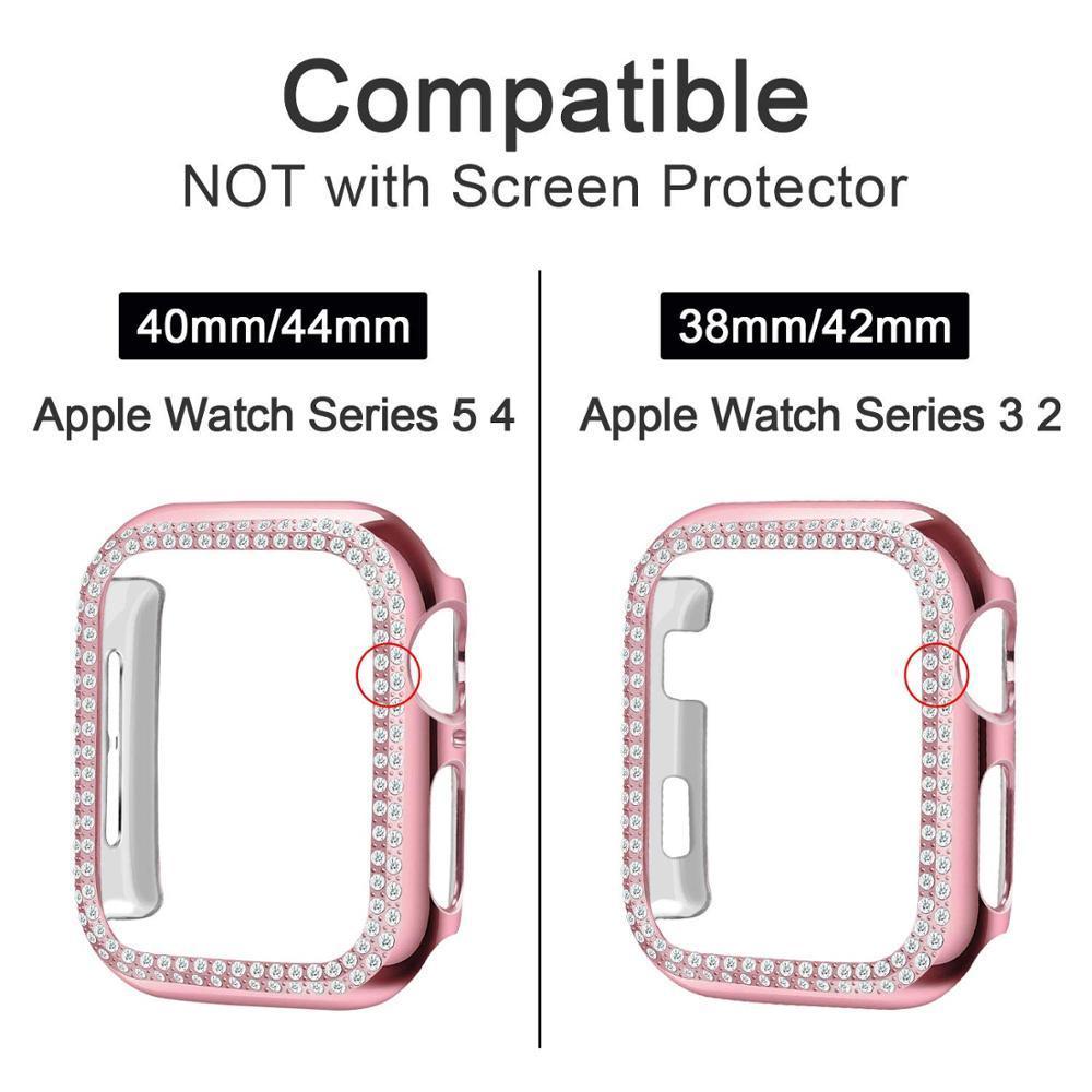 Bumper For Apple watch Case cover Apple watch 5 4 44mm 40mm 42mm 38mm Double Diamond Protector case iWatch 3 2 1 Accessories 40