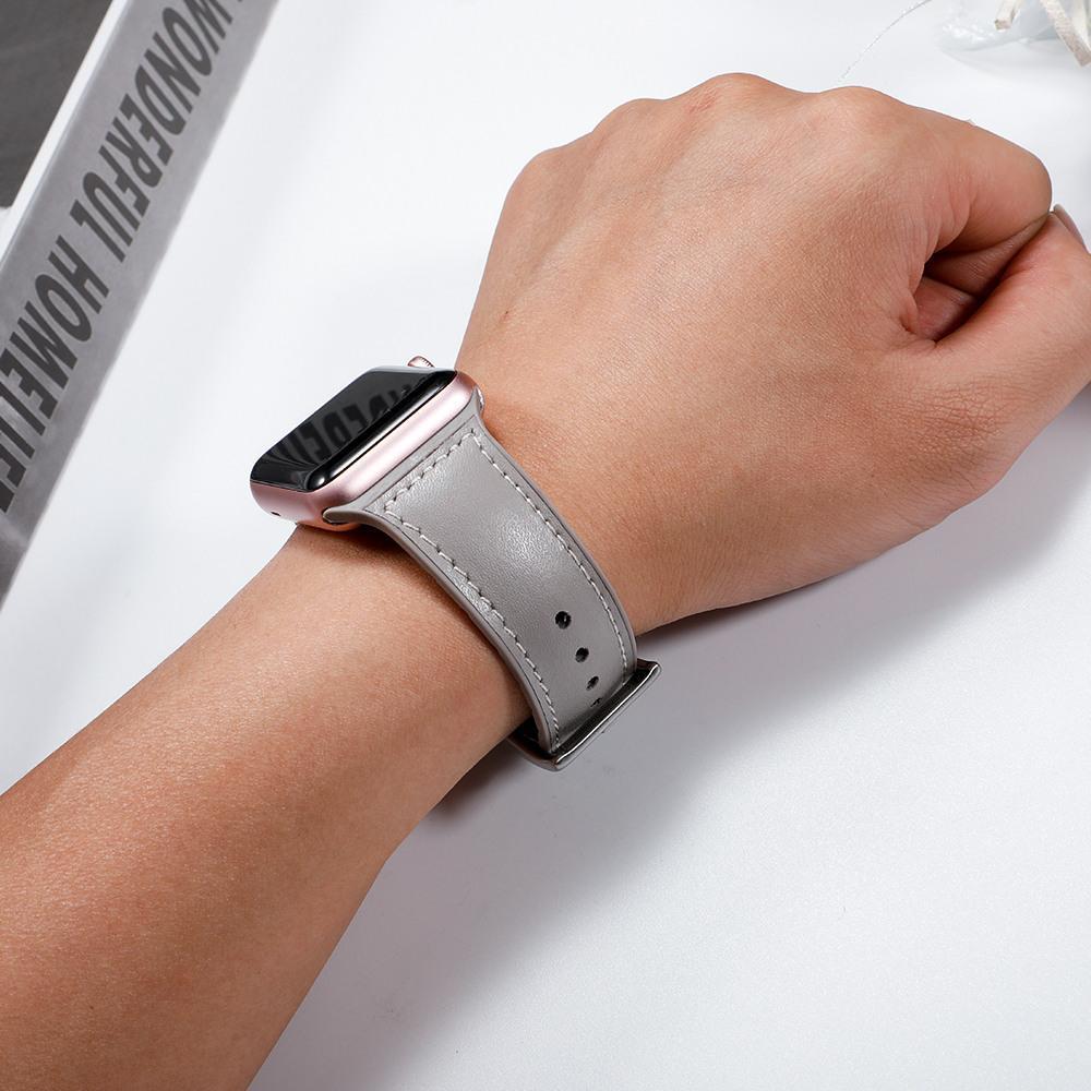 Genuine Leather strap For Apple watch band 44mm 40mm apple watch 5 4 3 iWatch band 38mm 42mm silicone correa bracelet watchband