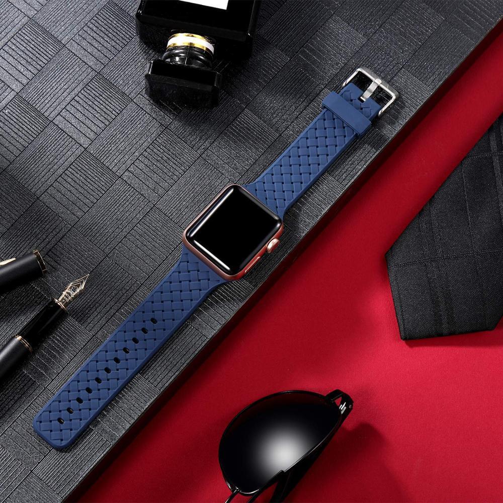 sport silicone strap for apple watch 5 4 band 44mm/40mm correa iwatch series 5 4 3 2 1 42mm/38mm rubber wrist watchband belt