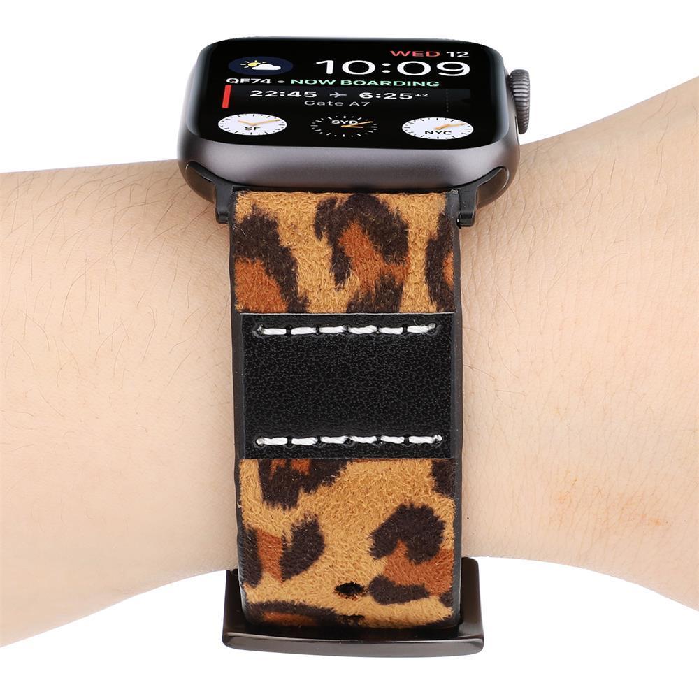 Genuine Leather strap for Apple watch band 44 mm 40mm iwatch band 42mm 38mm Leopard bracelet watchband for Apple watch 4 3 2 1