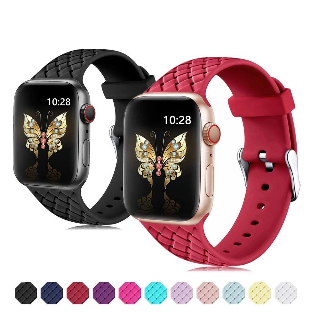 sport silicone strap for apple watch 5 4 band 44mm/40mm correa iwatch series 5 4 3 2 1 42mm/38mm rubber wrist watchband belt