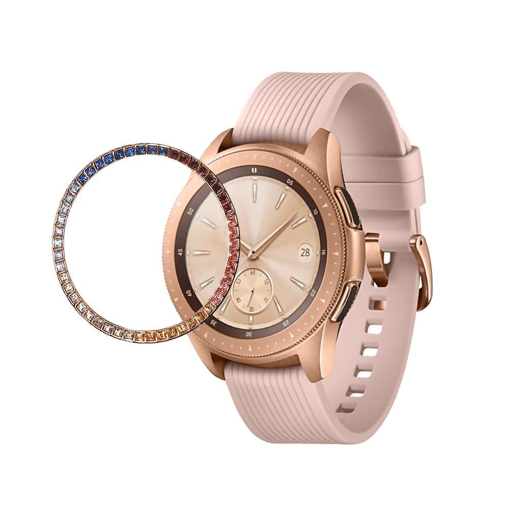 Diamond Case For Samsung Galaxy Watch 42mm case ring protector cover Sport fashion Adhesive Metal bumper Accessories 42 colorful
