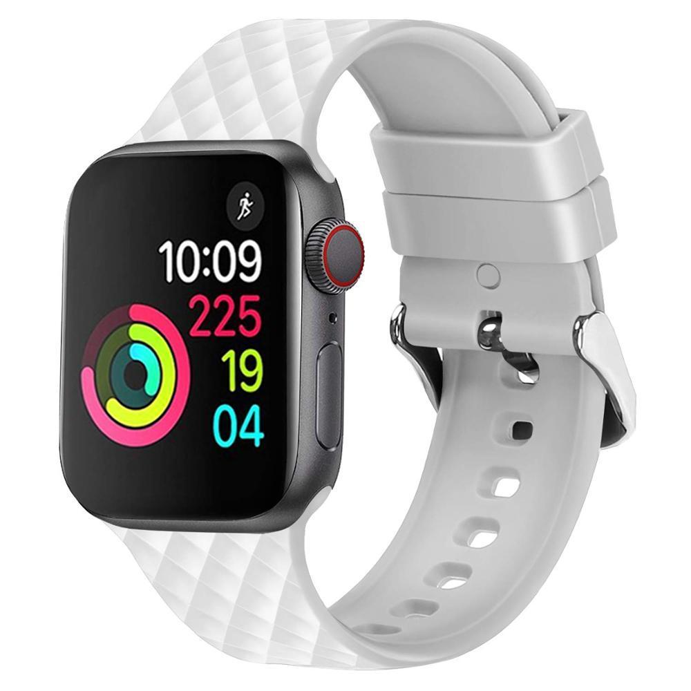 Silicone Strap For Apple watch band 5 44mm 40mm iwatch band 42mm 38mm watchband bracelet Apple watch 5 4 3 2 1 diamond pattern