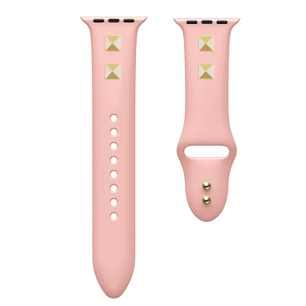 Silicone Strap For apple watch band apple watch 5 4 3 44mm 40mm iwatch band 42mm/38mm correa punk rivet bracelet watchband