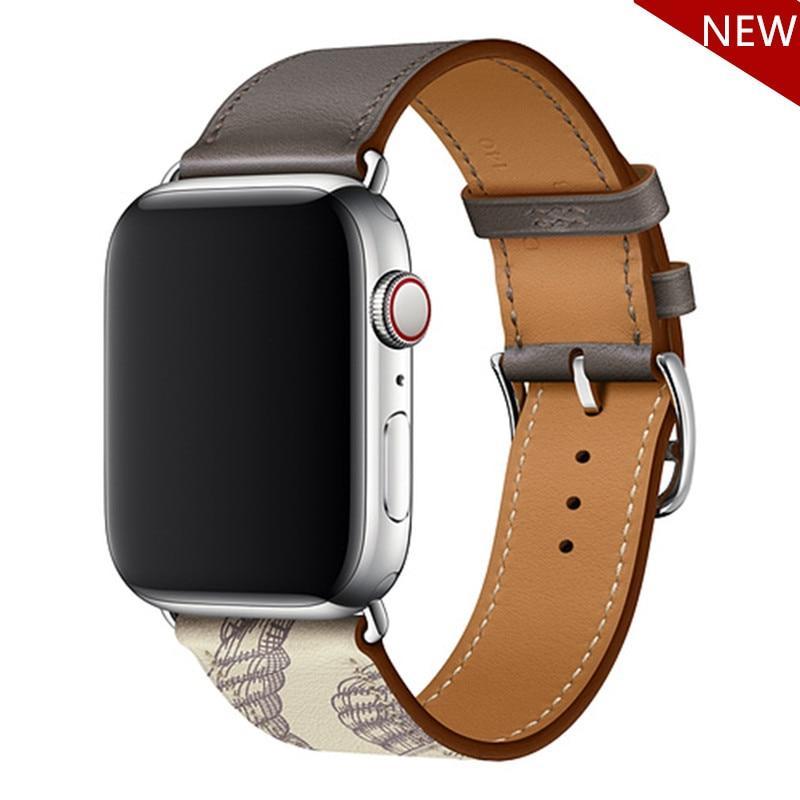 Leather Strap For Apple Watch band herm Pulseira apple watch 5 4 3 44mm 40mm  iwatch band 42mm 38mm correa watchband bracelet