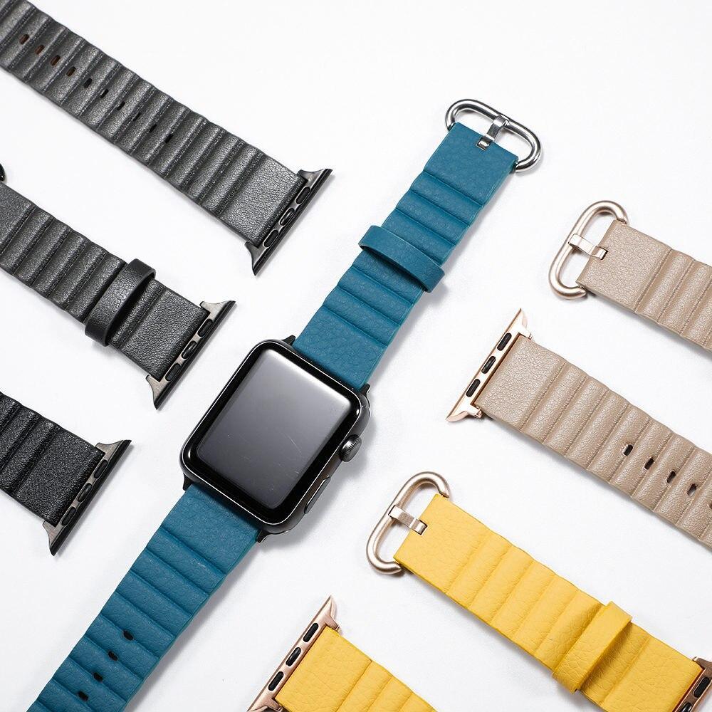 Leather loop strap For Apple watch 5 4 3 band 44mm 40mm iwatch band 38mm 42mm correa Genuine leather belt watchband bracelet