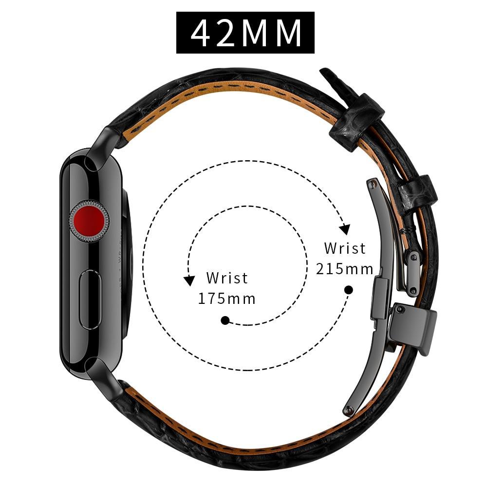 France alligator leather strap for Apple watch 4 band 44mm 40mm iwatch band 42mm 38mm TOP Process bracelet Apple watch 3 21 5 44
