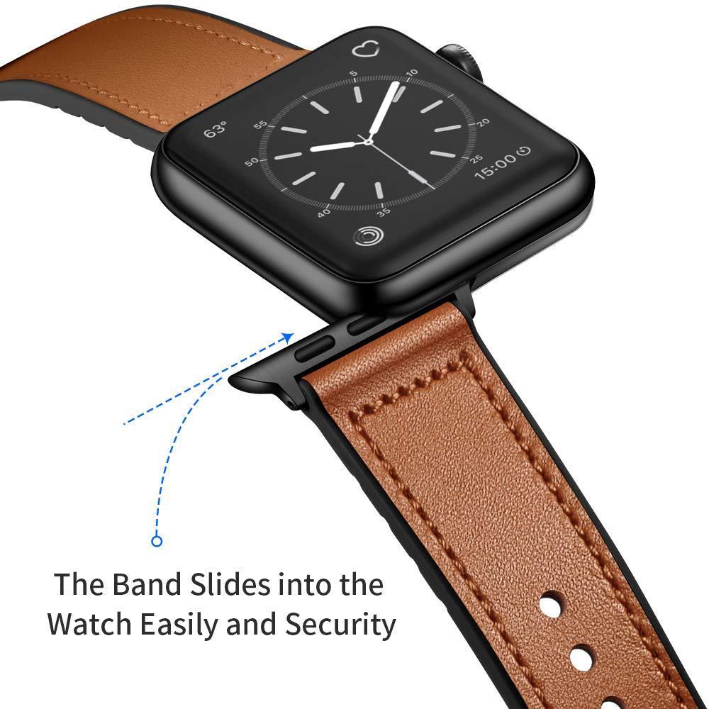 Silicone+Leather strap for Apple watch 5 band 44mm 40mm iWatch band 42mm 38mm Leather watchband bracelet Apple watch 4 3 2 1 44