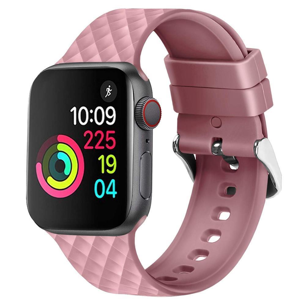 Silicone Strap For Apple watch band 5 44mm 40mm iwatch band 42mm 38mm watchband bracelet Apple watch 5 4 3 2 1 diamond pattern