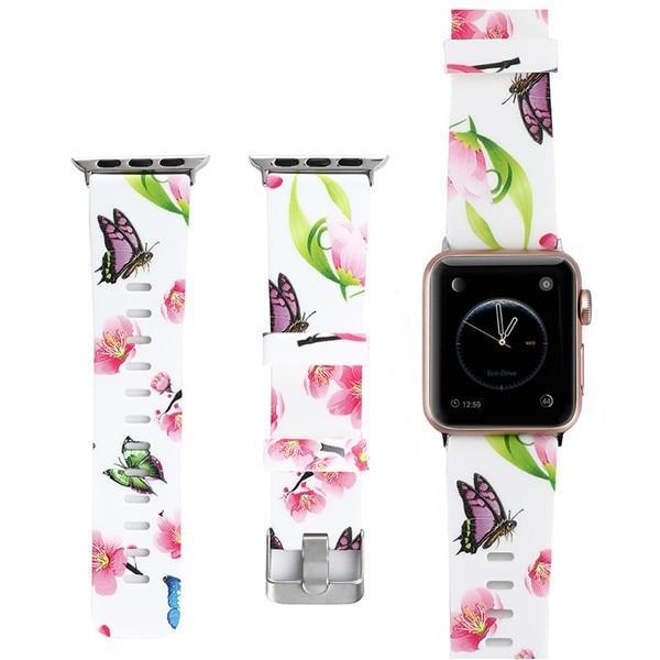 Floral Flower Sport strap For Apple Watch band apple watch 5 4 3 band 44mm 40mm Iwatch band 38mm 42mm bracelet watchband belt