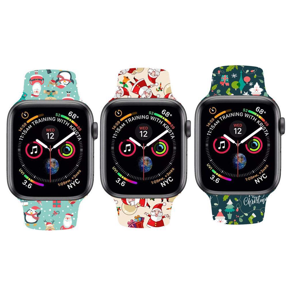 Silicone strap For Apple watch band Apple watch 5 4 3 2 44mm 40mm iwatch band 38mm 42mm Christmas watchband bracelet 44/40/42/38