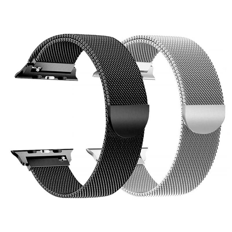 2 Pcs strap for Apple watch band 44 mm 40mm iWatch band 42mm 38 mm Stainless steel bracelet+Milanese Loop Apple watch 5 4 3 2 1