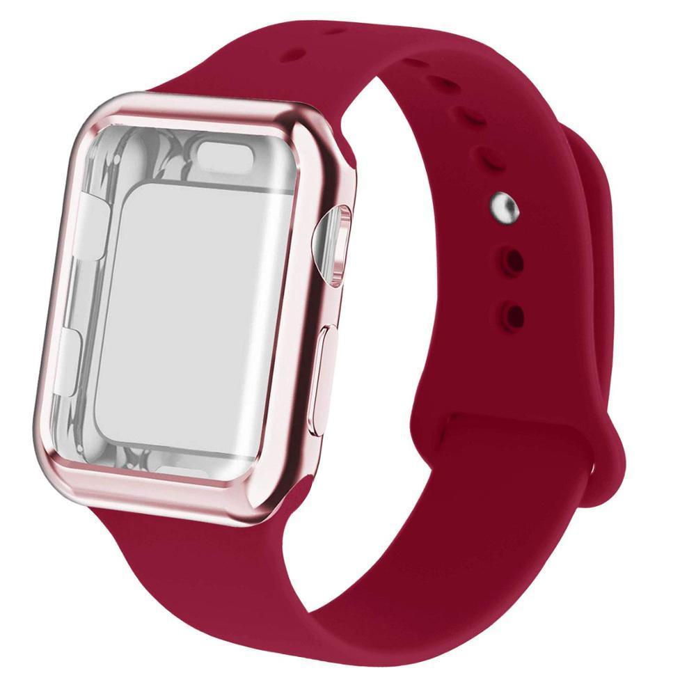 Case+strap For apple watch band apple watch 5 4 3 band 44mm 40mm 42mm 38mm iwatch band 5 correa bracelet watchband Belt
