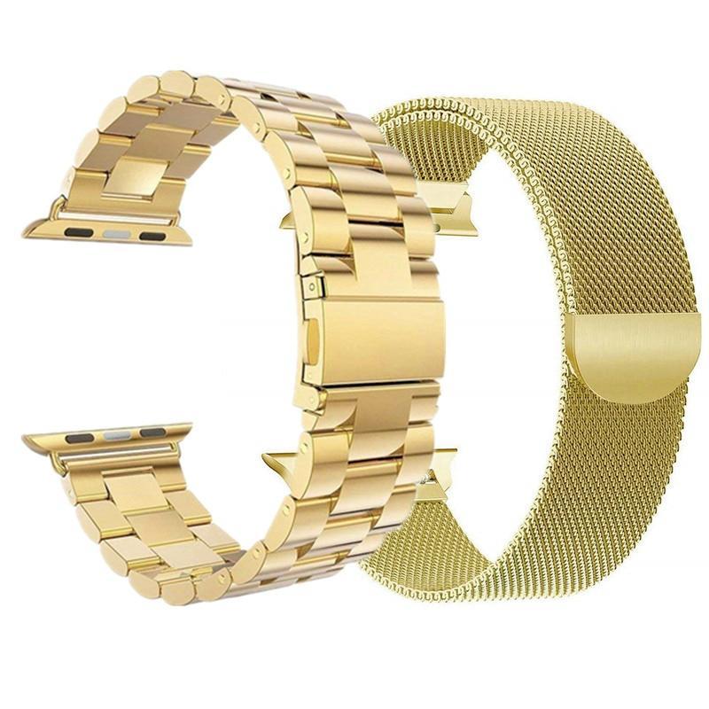 2 Pcs strap for Apple watch band 44 mm 40mm iWatch band 42mm 38 mm Stainless steel bracelet+Milanese Loop Apple watch 5 4 3 2 1