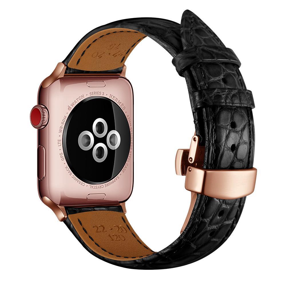France alligator leather strap for Apple watch 4 band 44mm 40mm iwatch band 42mm 38mm TOP Process bracelet Apple watch 3 21 5 44
