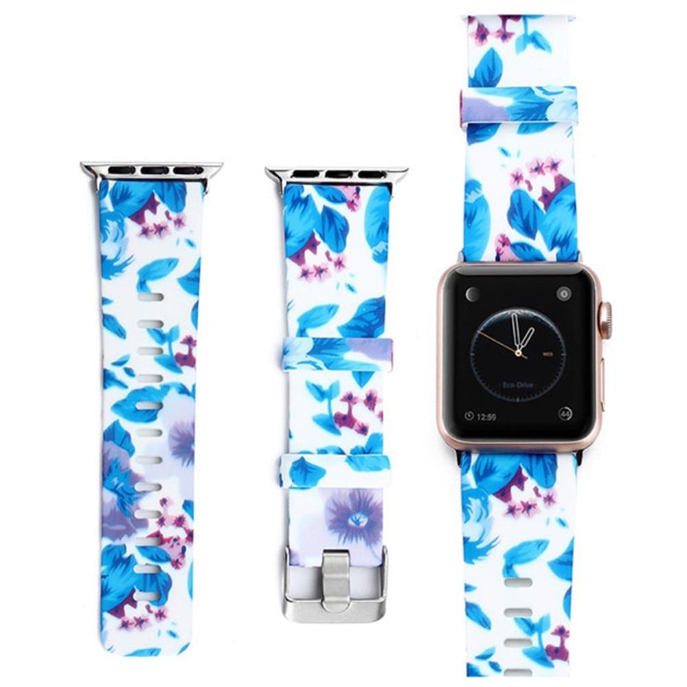Floral Flower Sport strap For Apple Watch band apple watch 5 4 3 band 44mm 40mm Iwatch band 38mm 42mm bracelet watchband belt