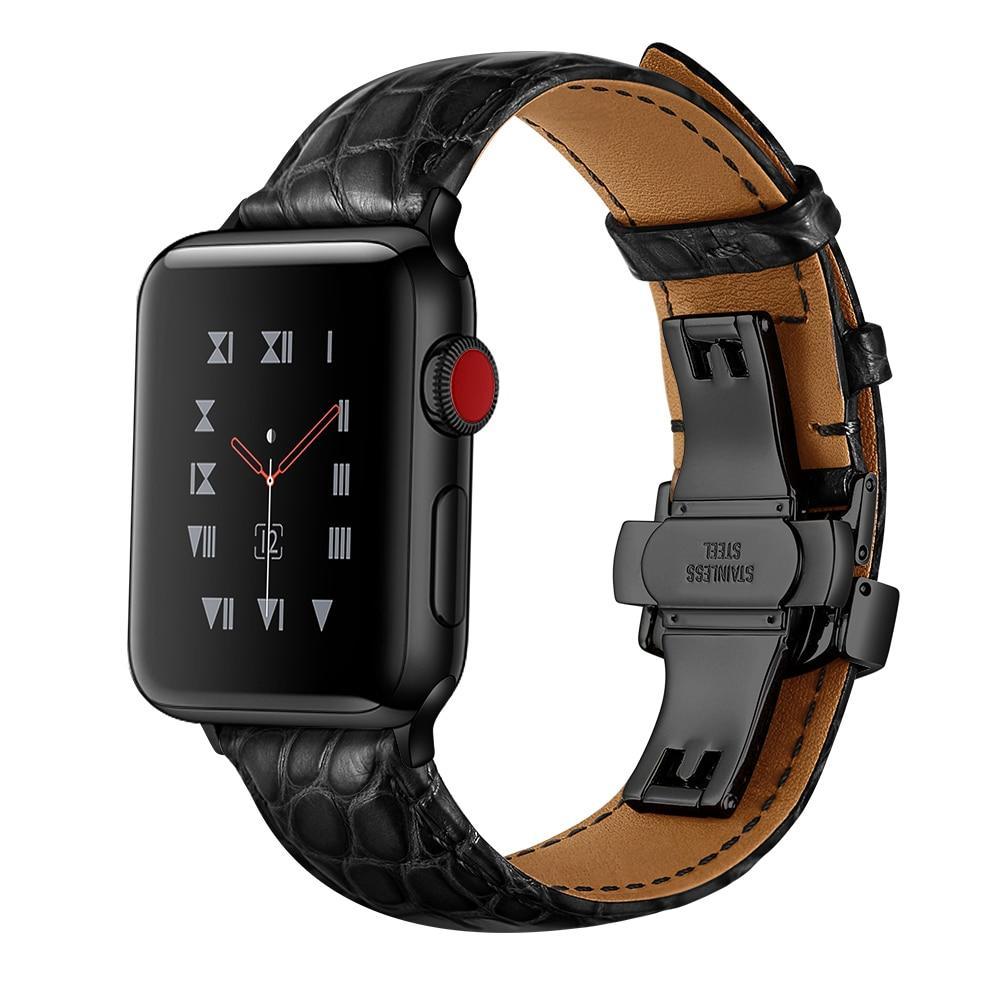 France alligator leather strap for Apple watch 4 band 44mm 40mm iwatch band 42mm 38mm TOP Process bracelet Apple watch 3 21 5 44