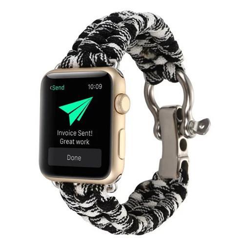 Woven Nylon Rope strap For Apple watch band apple watch 5 4 3 band 44mm 42mm 38mm 40mm iWatch band Survival Outdoor WatchBand