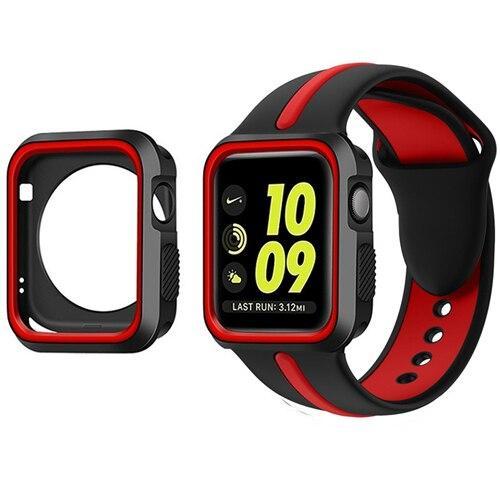 Silicone sport strap For Apple watch band case 42mm 38mm iwatch series 3 2 1 wrist bands bracelet belt Protective cover