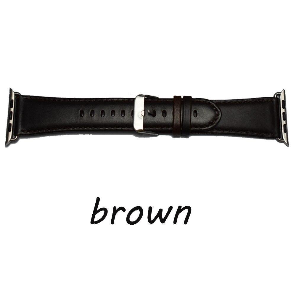 genuine leather strap For Apple Watch band apple watch 5 4 3 44mm/40mm 42mm 38mm crazy horse classic metal clasp watchband belt