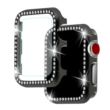 Diamond case +glass For Apple watch 4  3 apple watch band case 42mm/38mm iwatch band 44mm/40mm Crystal protective shell