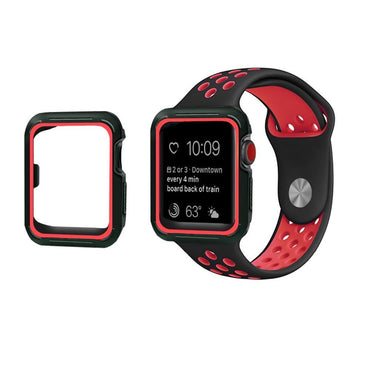 silicone Sport band & Case For Apple Watch 42mm 38mm strap iwatch nike 3/2/1 wristband Bracelet Protective cover belt